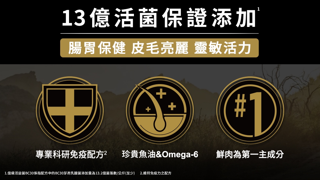 延續冠能頂尖科研配方優勢13億活益菌BC30保證添加,貓咪營養更升級!